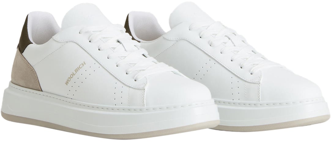 Woolrich Arrow Court Sneaker Calf/Blubber Bianco/Blue Blauw