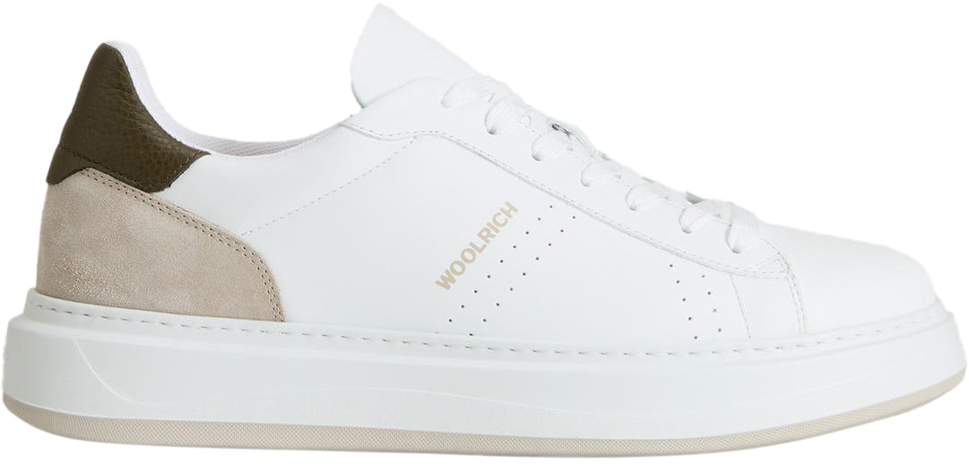 Woolrich Arrow Court Sneaker Calf/Blubber Bianco/Blue Blauw