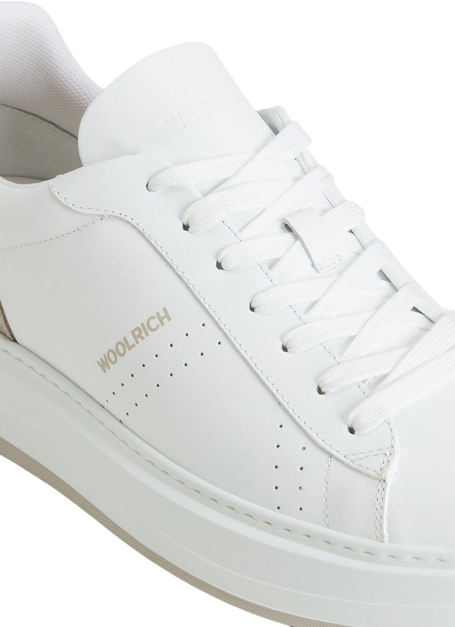 Woolrich Arrow Court Sneaker Calf/Blubber Bianco/Blue Blauw