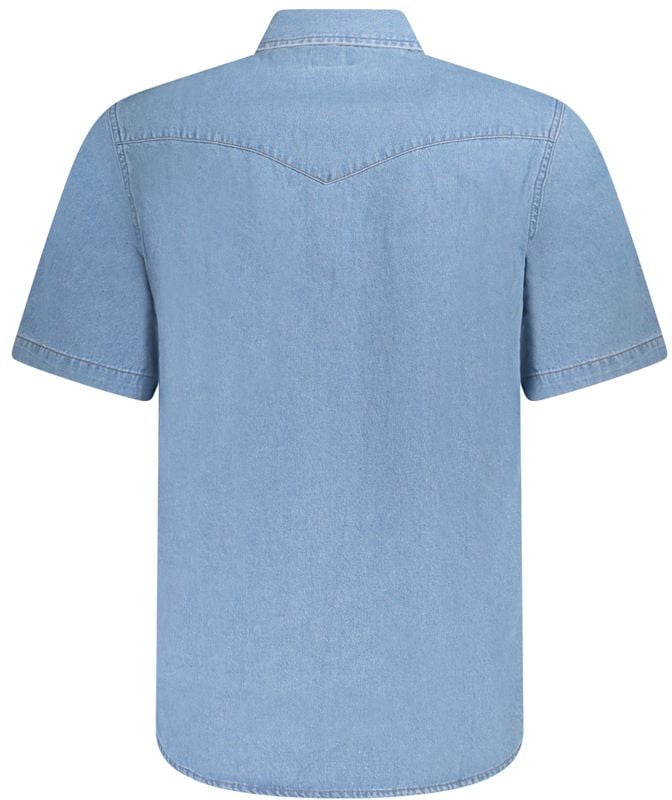 Wrangler Wrangler Azzurro Cotton Men Shirt Blauw