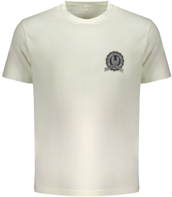 Wrangler Bianco Cotton Men T-Shirt Wit