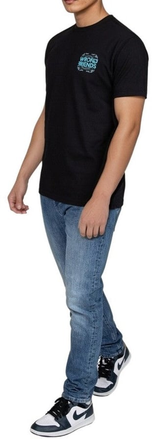 Wrong Friends VARNA T-SHIRT - BLACK Zwart