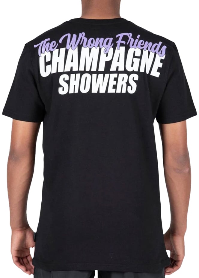 Wrong Friends Wrong Friends Champagne Showers T-Shirt Zwart