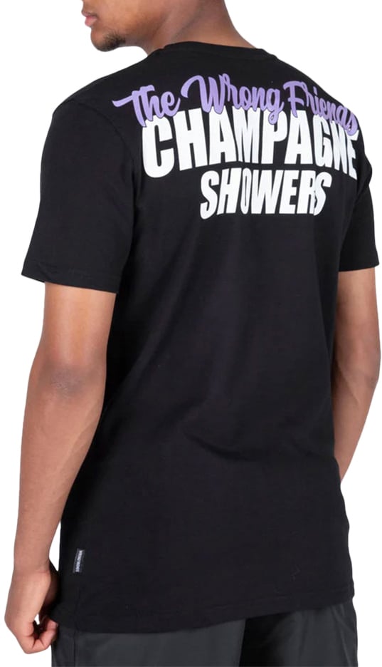 Wrong Friends Wrong Friends Champagne Showers T-Shirt Zwart