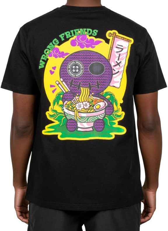Wrong Friends RAMEN T-SHIRT - BLACK Zwart