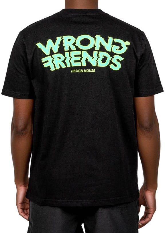 Wrong Friends DINAN T-SHIRT - BLACK Zwart
