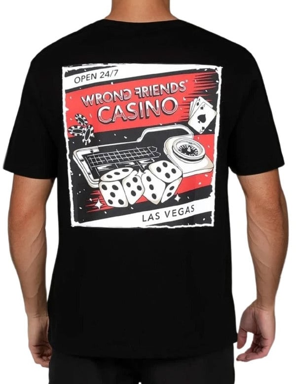 Wrong Friends DESERT HILLS T-SHIRT - BLACK Zwart
