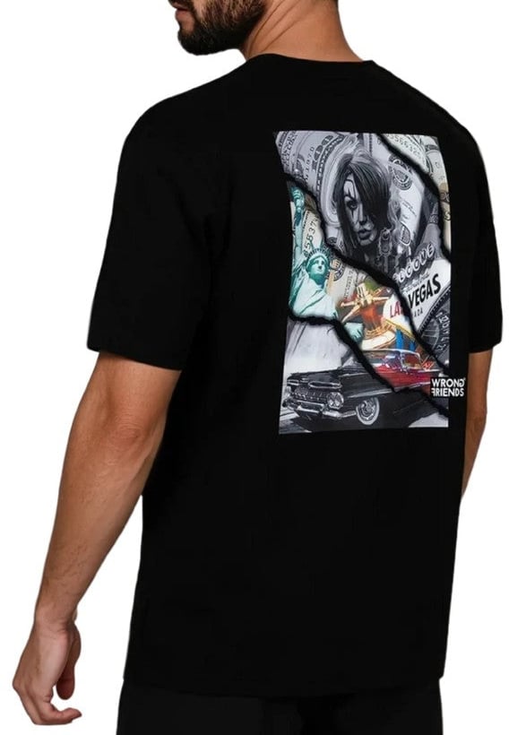 Wrong Friends SPRING VALLEY T-SHIRT - BLACK Zwart