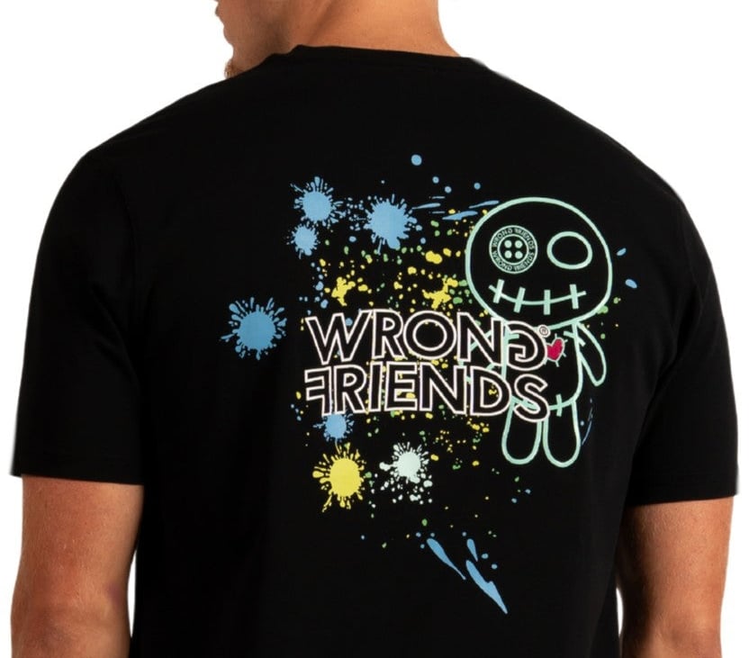 Wrong Friends HAYS T-SHIRT - BLACK Zwart
