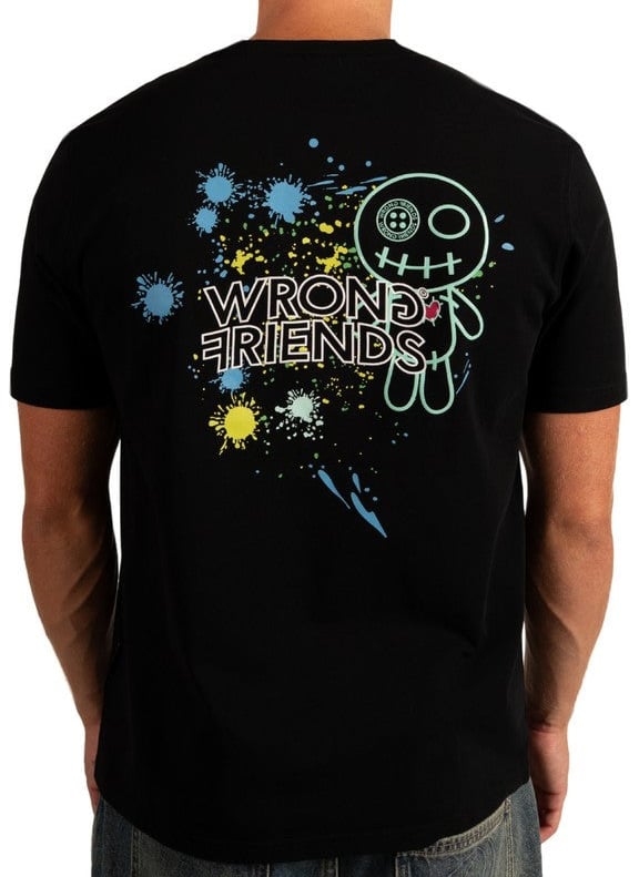 Wrong Friends HAYS T-SHIRT - BLACK Zwart