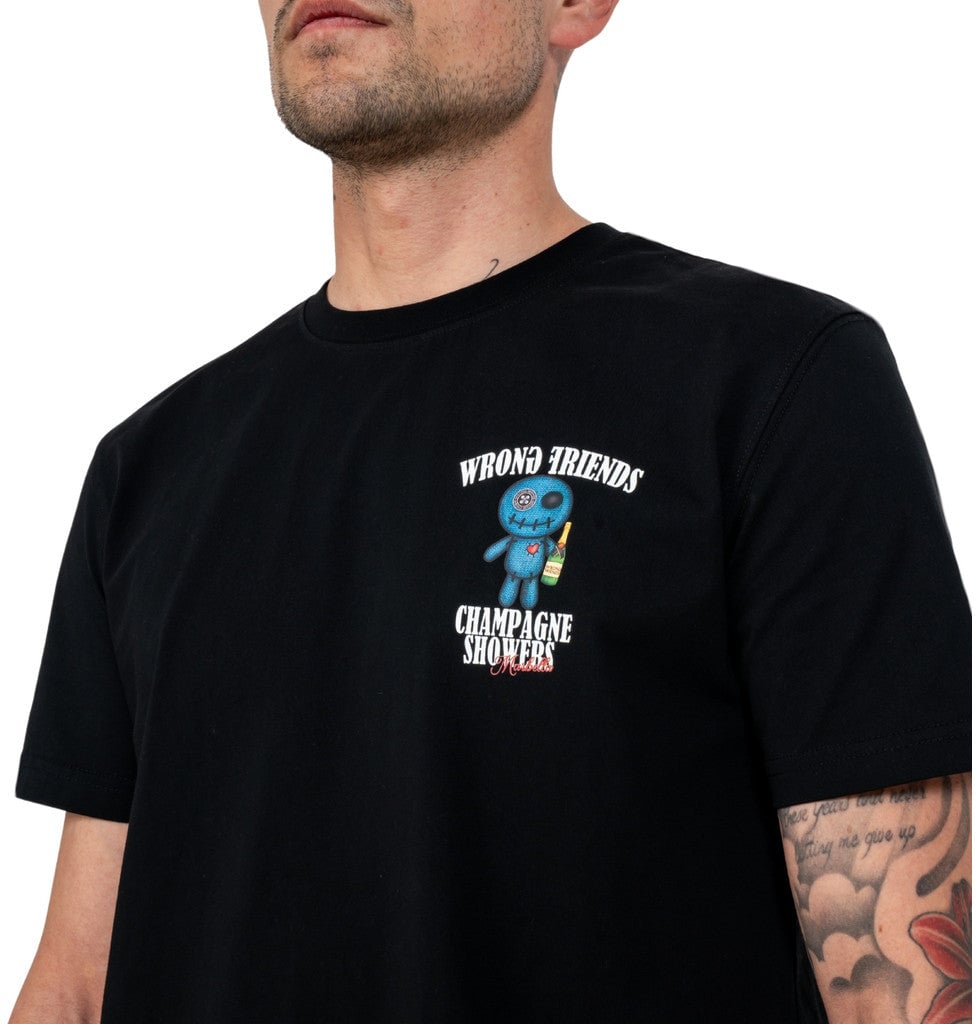 Wrong Friends RENO T-SHIRT - BLACK Zwart