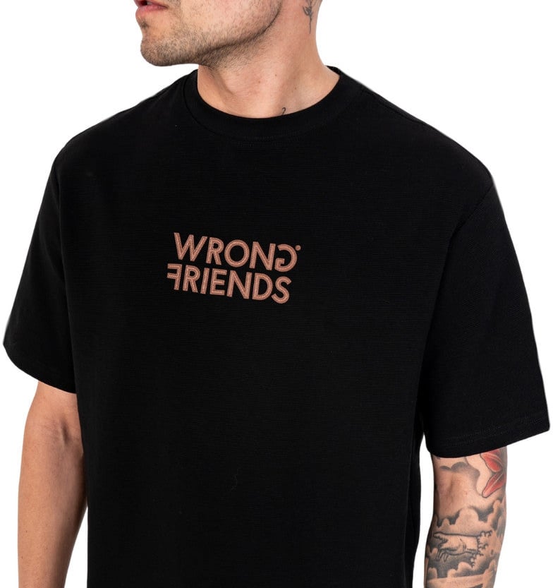 Wrong Friends SANTIAGO T-SHIRT - BLACK Zwart