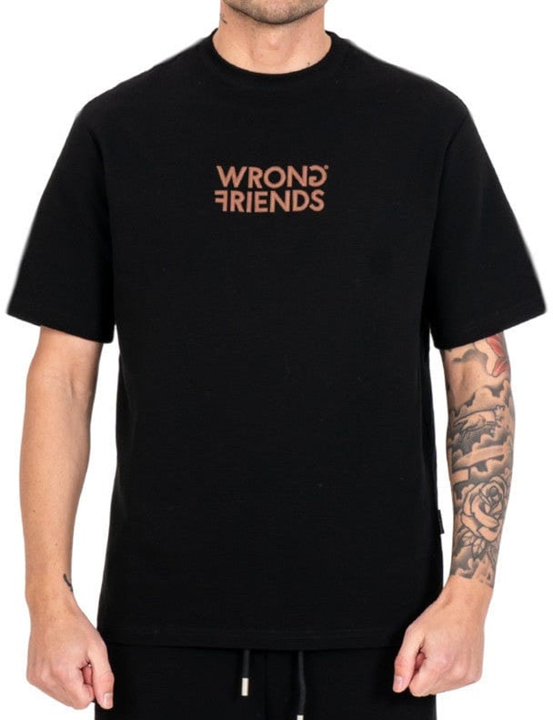 Wrong Friends SANTIAGO T-SHIRT - BLACK Zwart