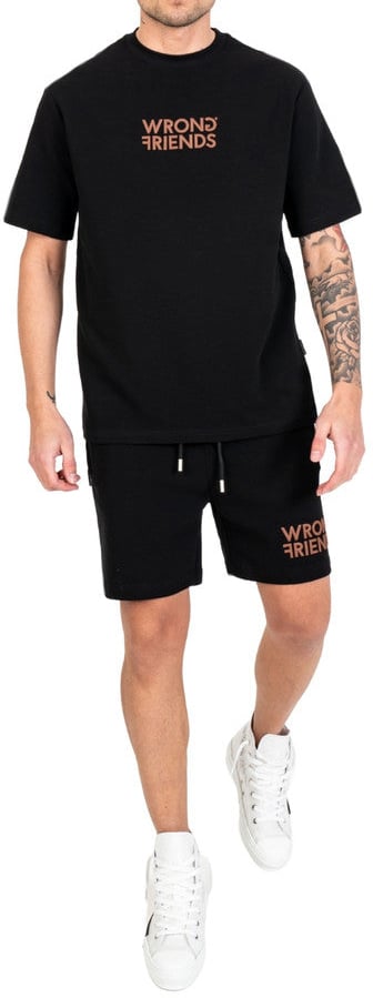 Wrong Friends SANTIAGO T-SHIRT - BLACK Zwart