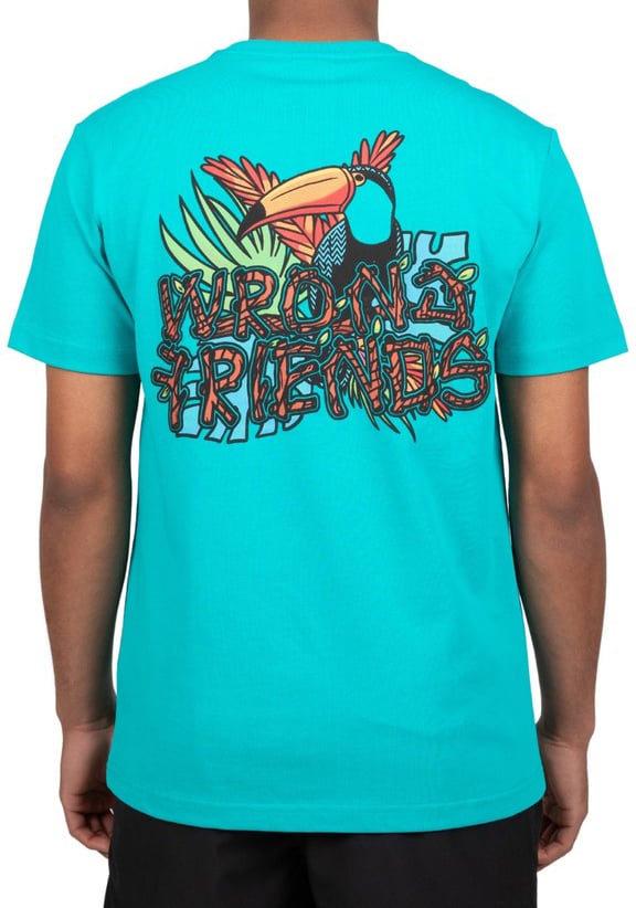 Wrong Friends EDEN ROC T-SHIRT - DARK TURQUOISE Blauw