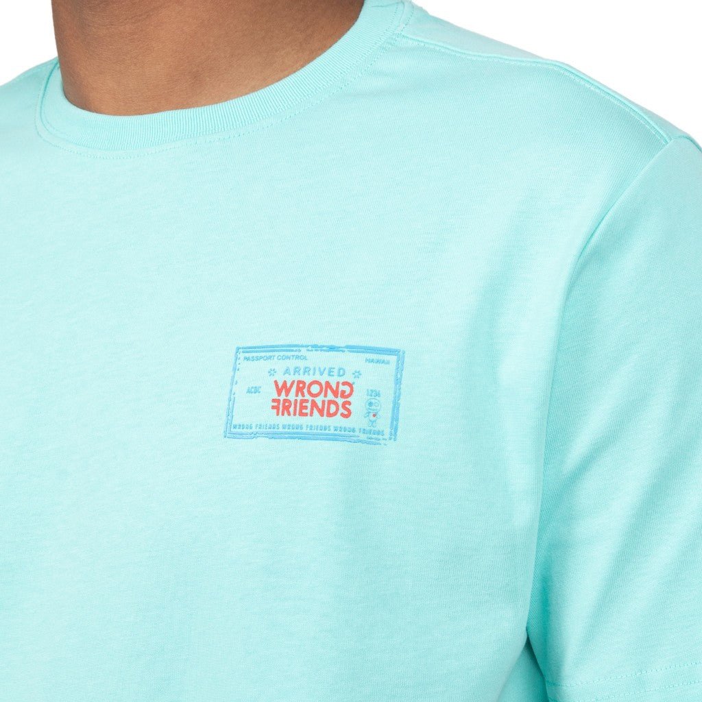 Wrong Friends ALOHA T-SHIRT - LIGHT TURQUOISE Blauw