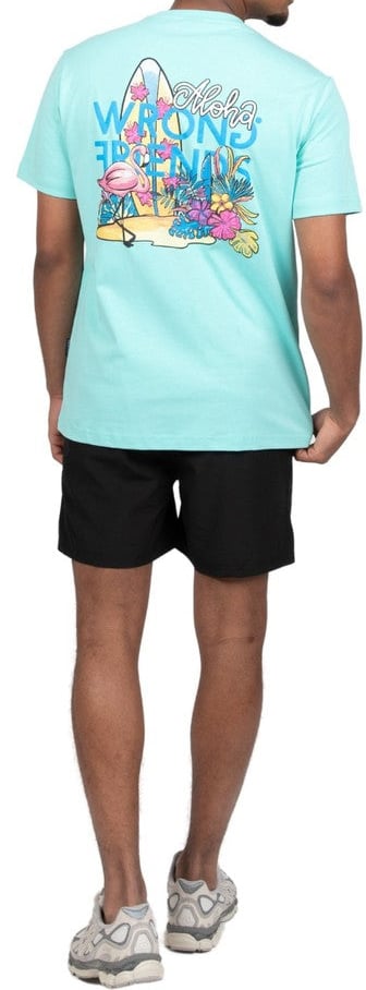Wrong Friends ALOHA T-SHIRT - LIGHT TURQUOISE Blauw