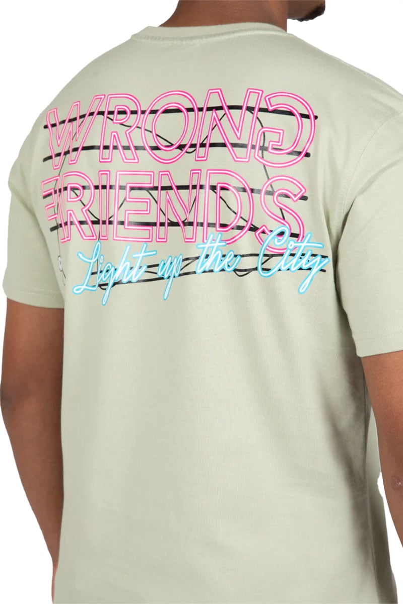 Wrong Friends Wrong Friends Light Up The City T-Shirt Groen