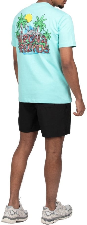 Wrong Friends HONOLULU T-SHIRT - LIGHT TURQUOISE Blauw