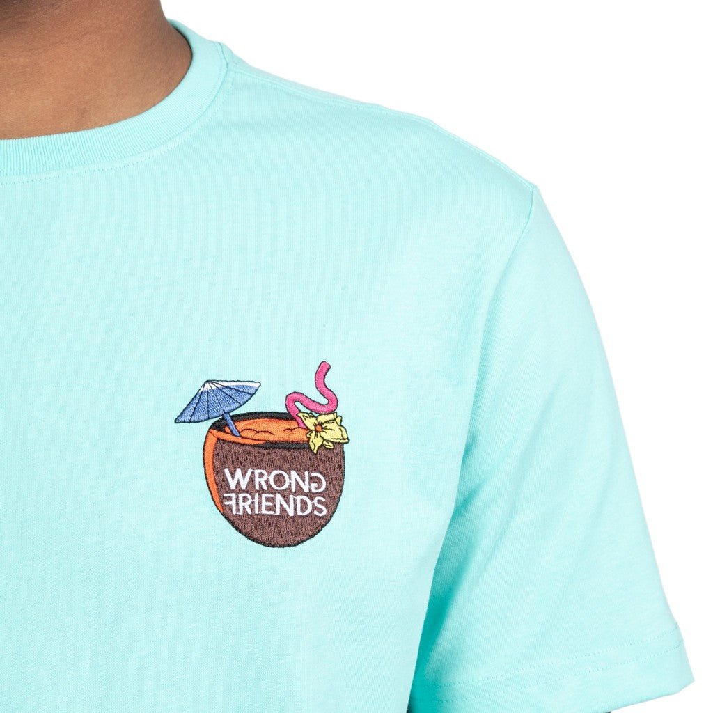 Wrong Friends HONOLULU T-SHIRT - LIGHT TURQUOISE Blauw