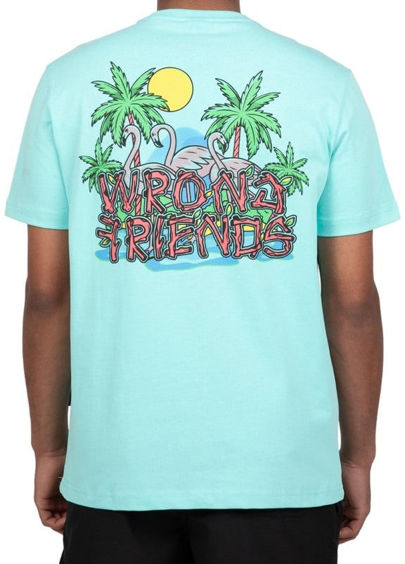 Wrong Friends HONOLULU T-SHIRT - LIGHT TURQUOISE Blauw
