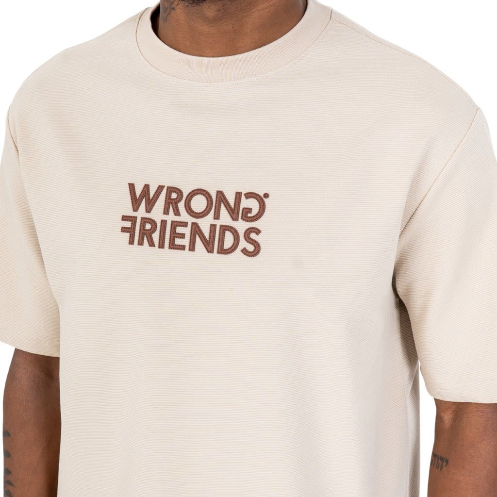 Wrong Friends SANTIAGO T-SHIRT - SAND Zwart