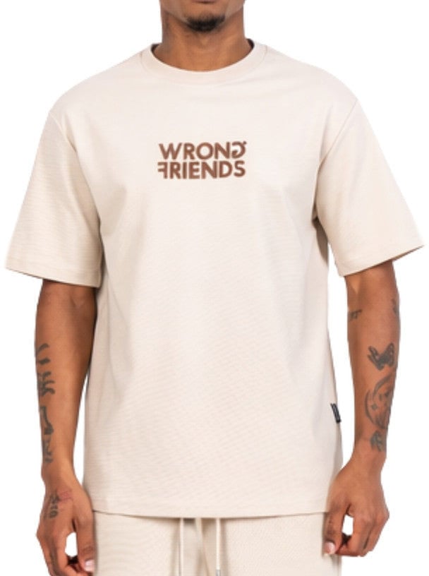 Wrong Friends SANTIAGO T-SHIRT - SAND Zwart