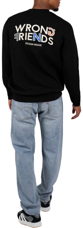 Wrong Friends BROOKS SWEATER - BLACK Zwart
