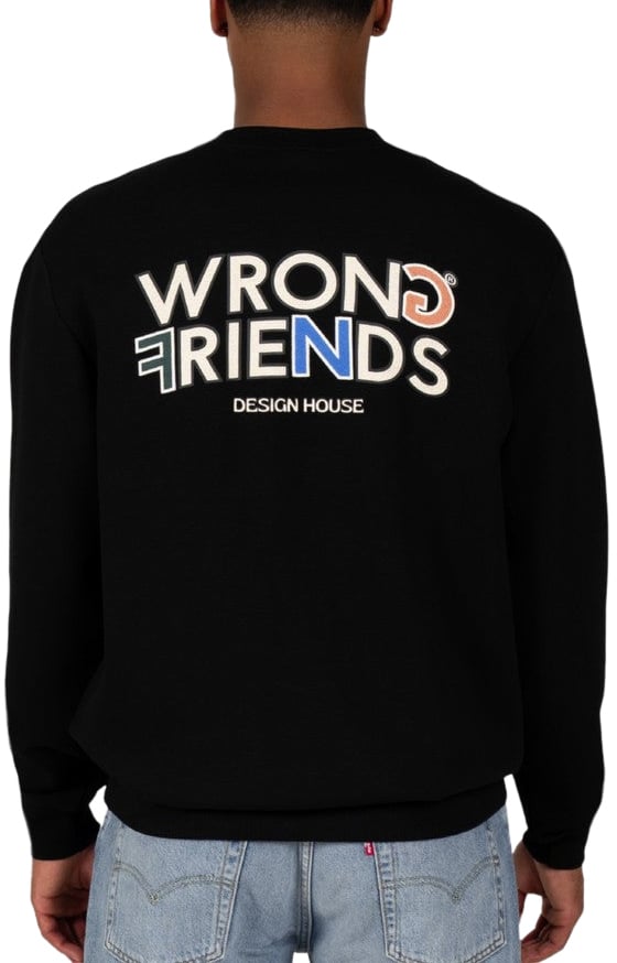 Wrong Friends BROOKS SWEATER - BLACK Zwart