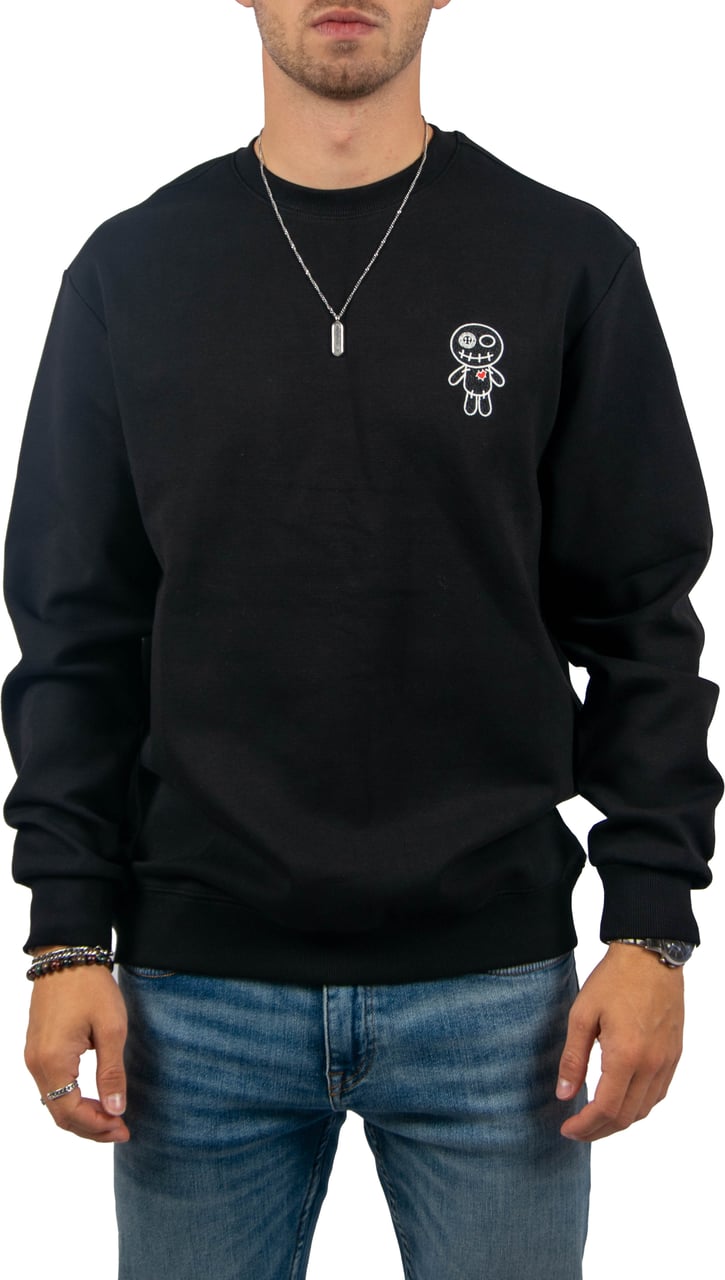 Wrong Friends Wrong Friends Brooks Sweater Relaxed Fit Zwart