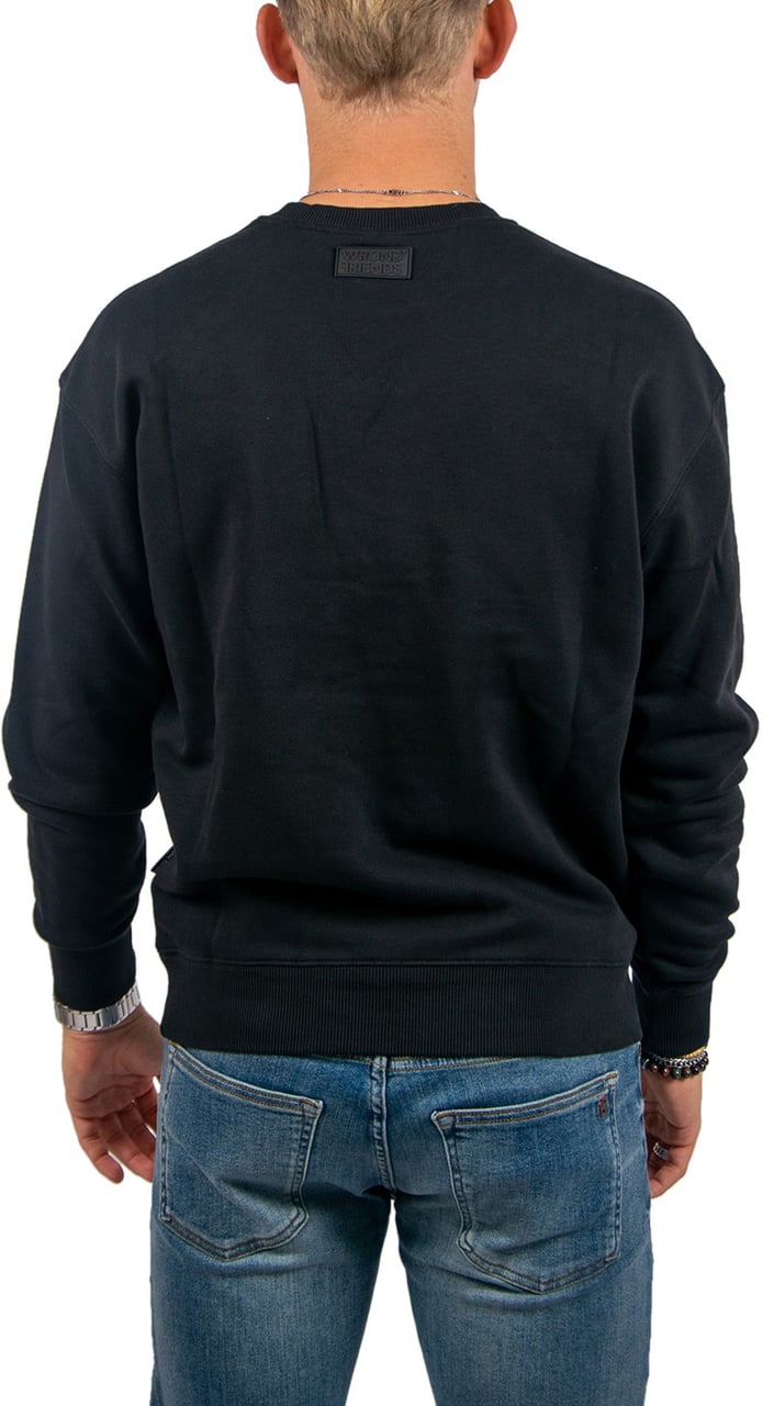 Wrong Friends Wrong Friends Hinton Sweater Oversized Fit Zwart