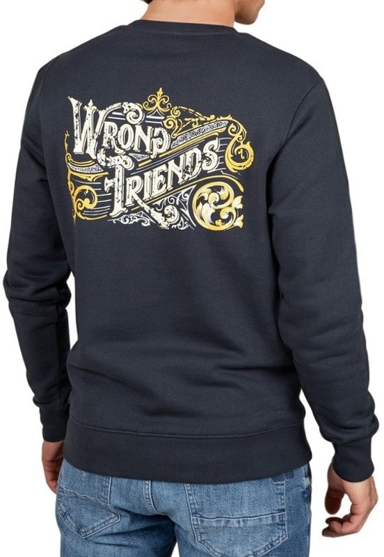 Wrong Friends LUXOR SWEATER - ANTHRACITE Zwart