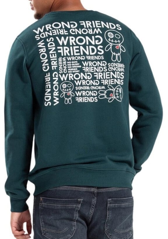 Wrong Friends TAOS SWEATER - TEAL Zwart