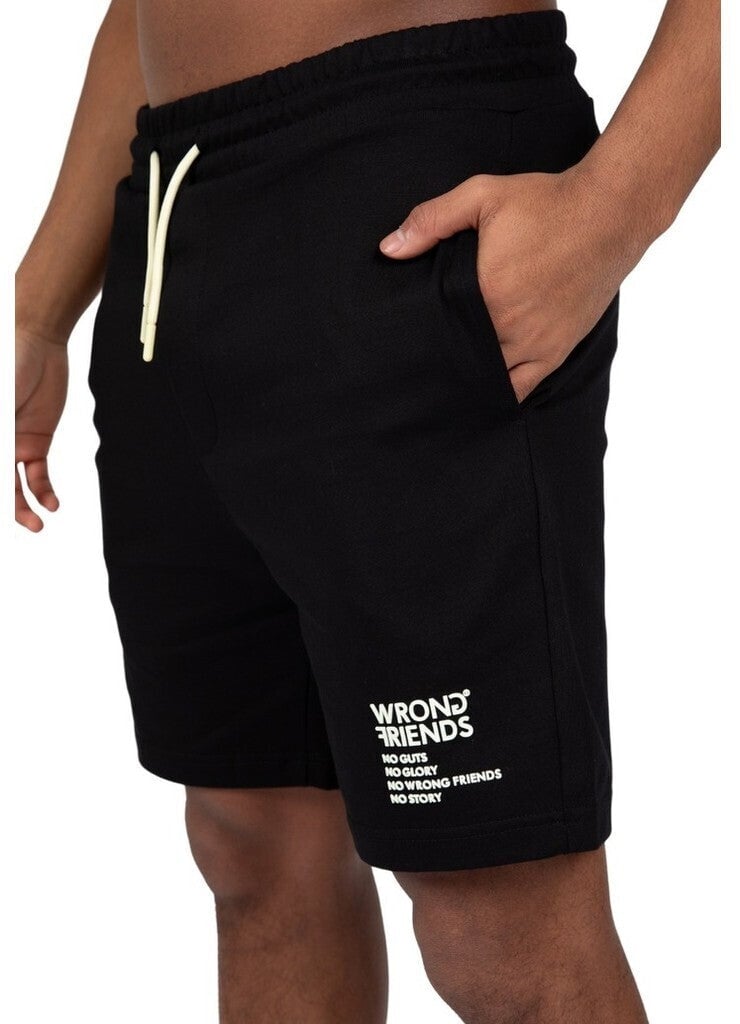 Wrong Friends NO GUTS NO GLORY SHORTS - BLACK Zwart