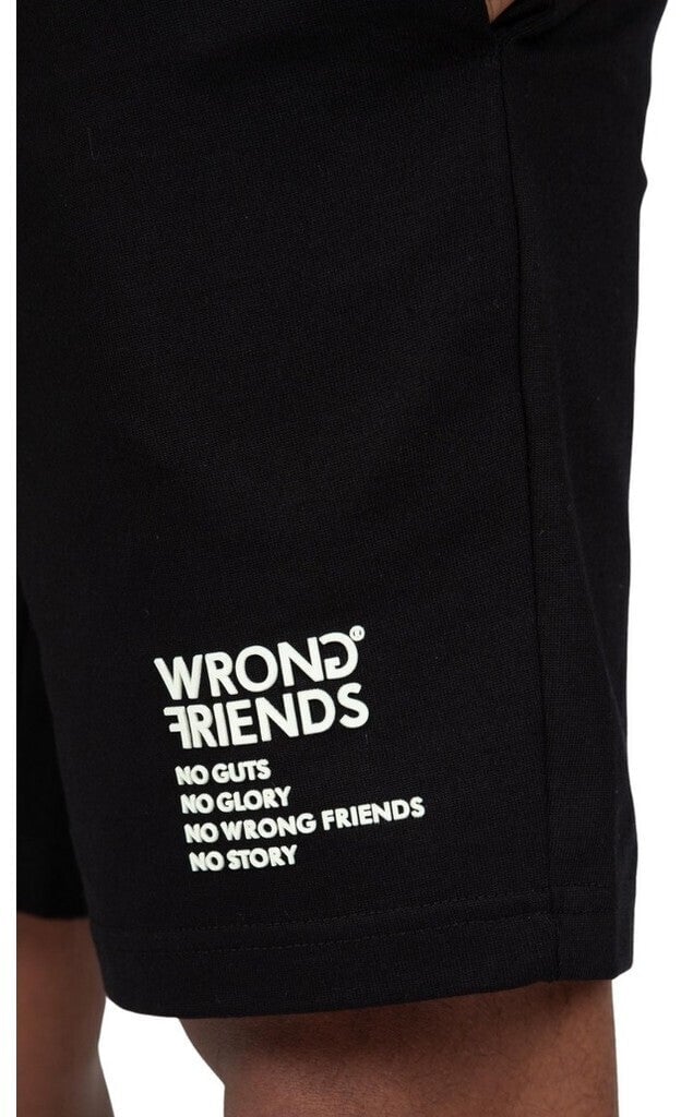 Wrong Friends NO GUTS NO GLORY SHORTS - BLACK Zwart