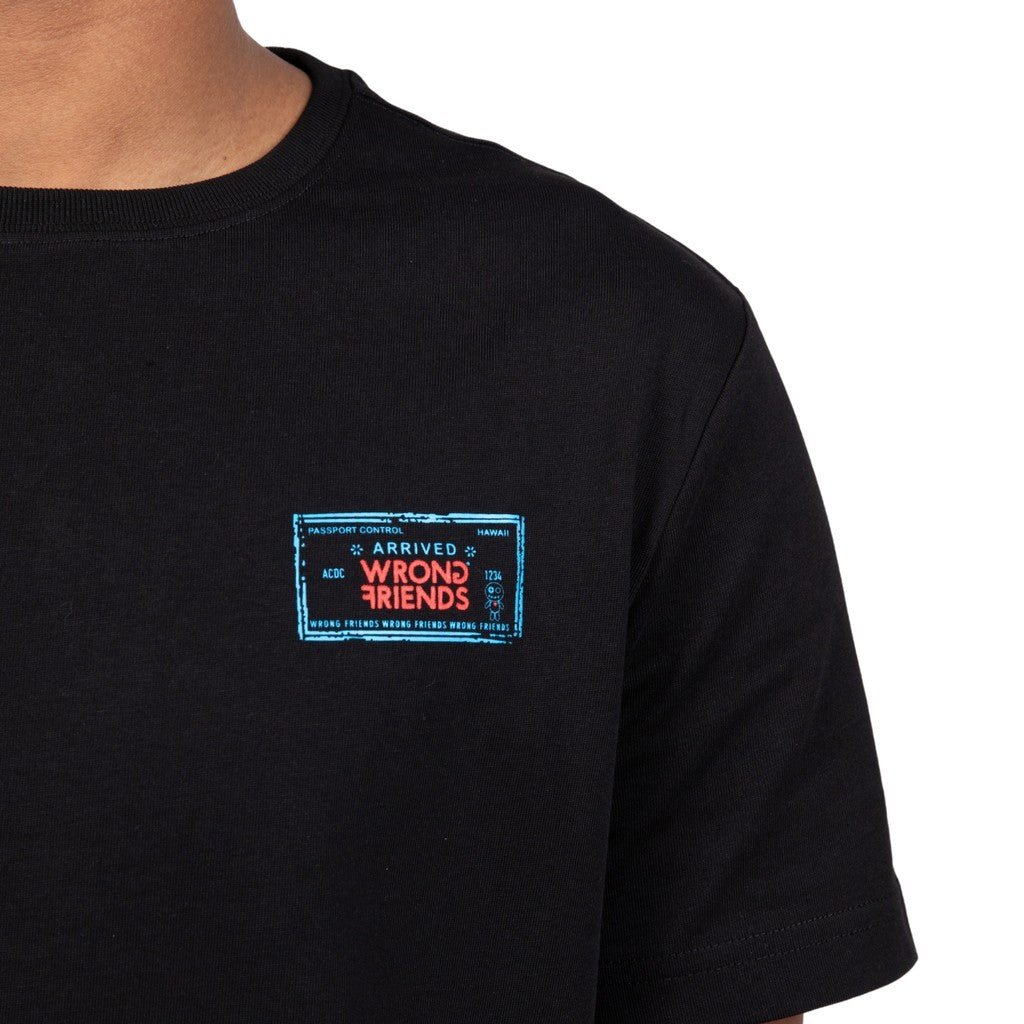Wrong Friends ALOHA T-SHIRT - BLACK Zwart