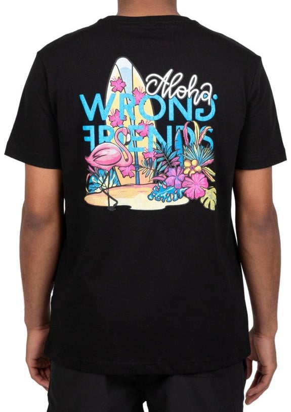 Wrong Friends ALOHA T-SHIRT - BLACK Zwart