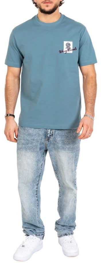 Wrong Friends BALTIMORE T-SHIRT - BLUE Blauw