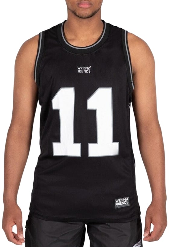 Wrong Friends BROOKLYN BASKETBALL SHIRT - BLACK Zwart