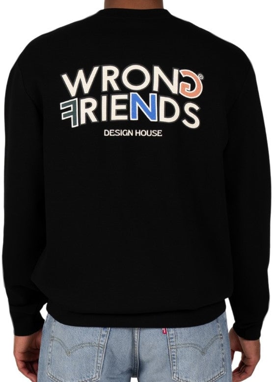 Wrong Friends BROOKS SWEATER - BLACK Zwart