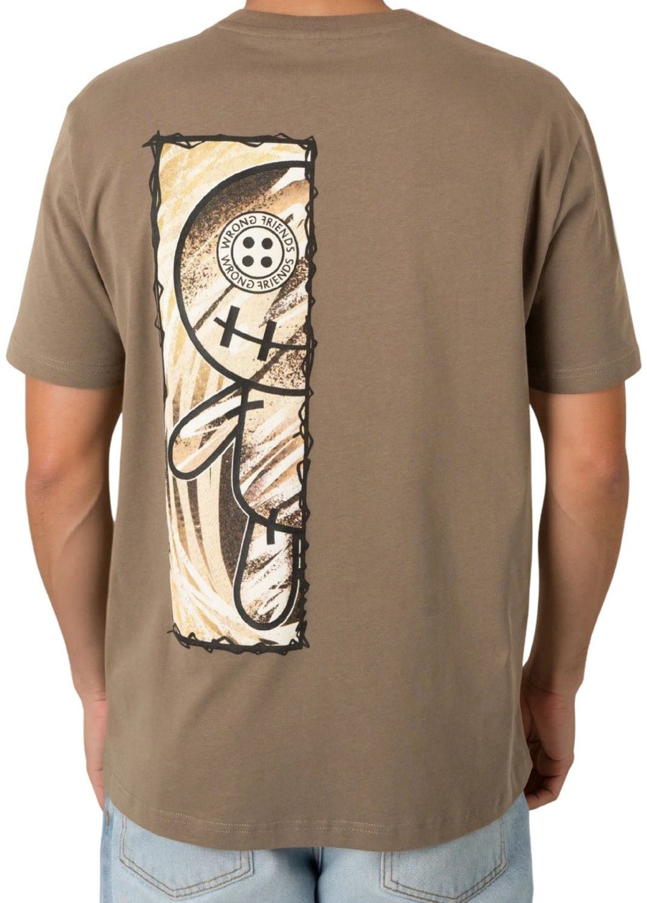 Wrong Friends CABRI T-SHIRT - KHAKI Zwart