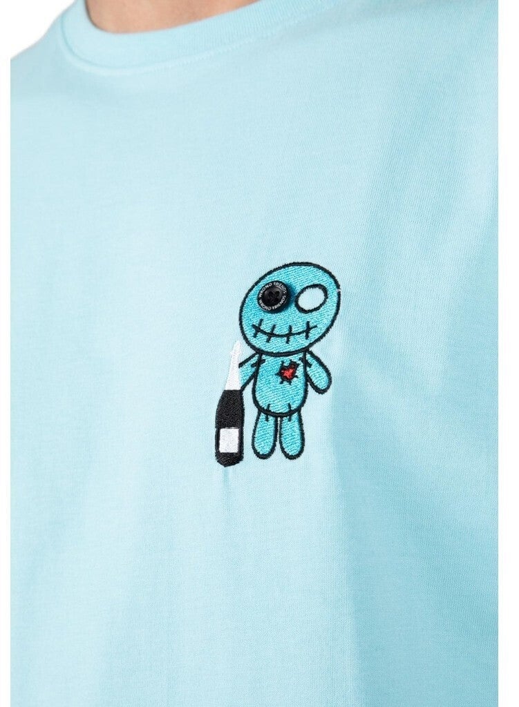 Wrong Friends CHAMPAGNE SHOWERS T-SHIRT - LIGHT BLUE Blauw