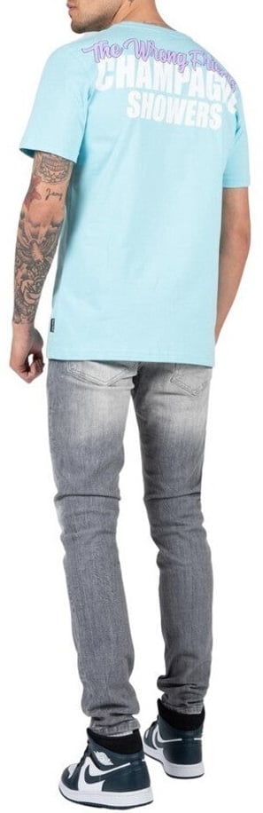 Wrong Friends CHAMPAGNE SHOWERS T-SHIRT - LIGHT BLUE Blauw