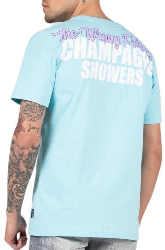 Wrong Friends CHAMPAGNE SHOWERS T-SHIRT - LIGHT BLUE Blauw