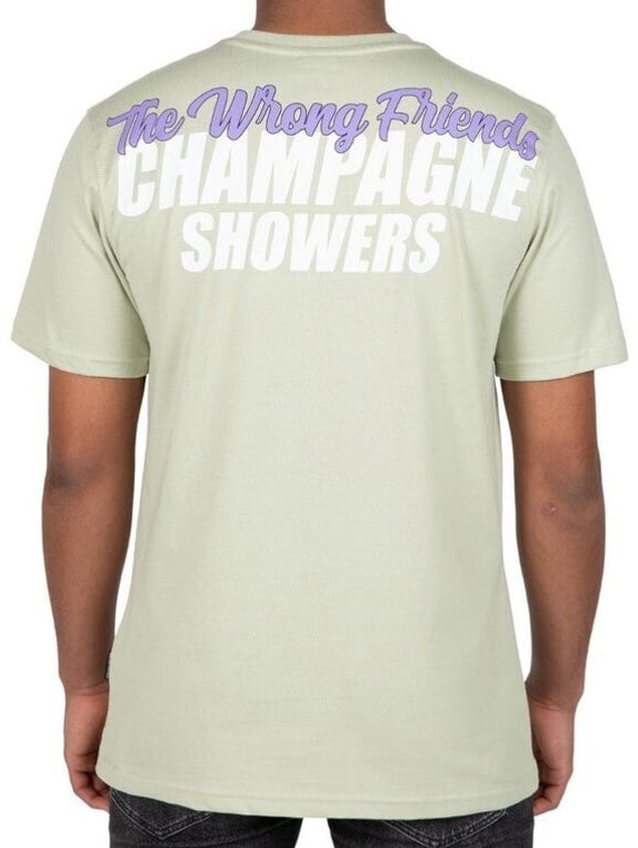 Wrong Friends CHAMPAGNE SHOWERS T-SHIRT - LIGHT GREEN Groen