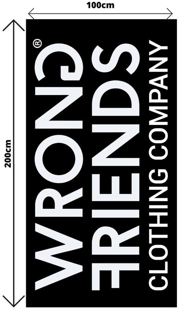 Wrong Friends CLASSIC BEACH TOWEL - BLACK/WHITE Zwart