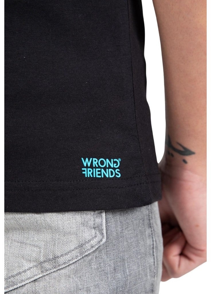 Wrong Friends CLASSIC LOGO T-SHIRT - BLACK Zwart