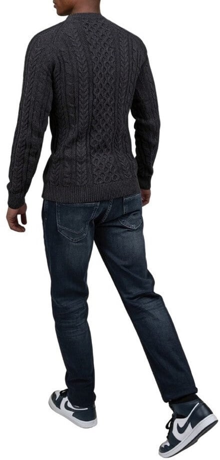 Wrong Friends CORBY CABLE KNIT SWEATER - ANTHRACITE Zwart