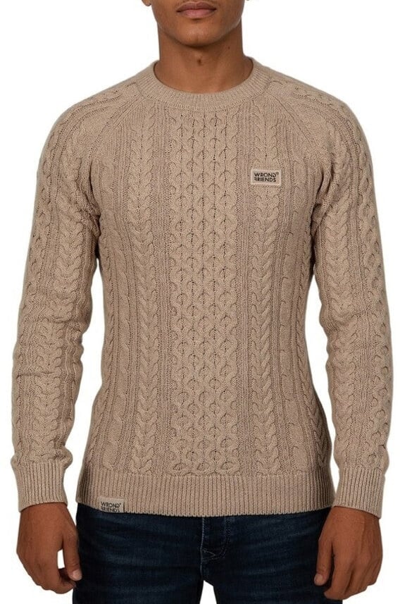Wrong Friends CORBY CABLE KNIT SWEATER - BEIGE Beige