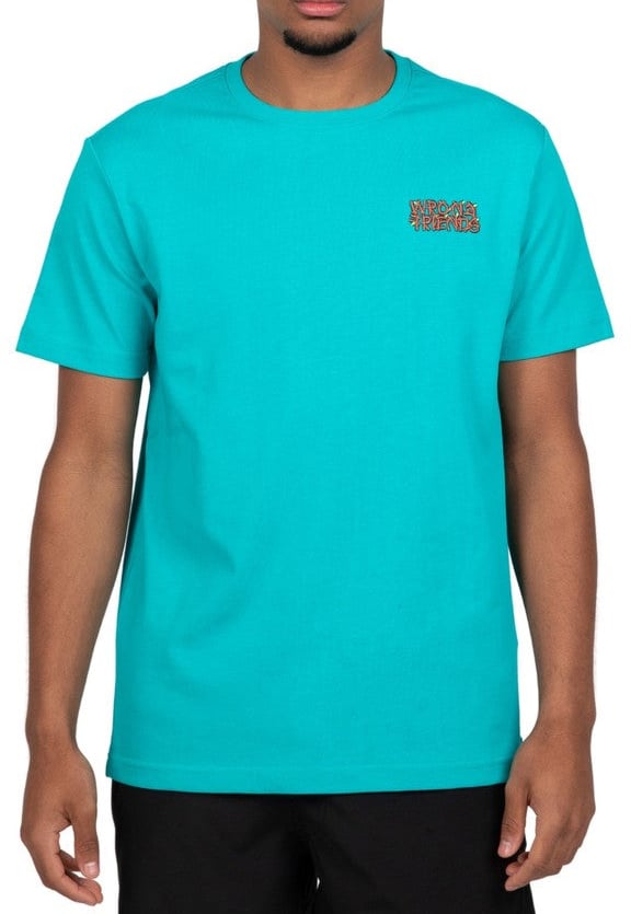 Wrong Friends EDEN ROC T-SHIRT - DARK TURQUOISE Blauw